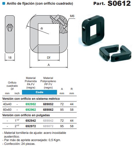 S0612 cuadrado plano