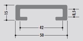 Perfil en C para Pletina 40x8 mm PE1000 Verde