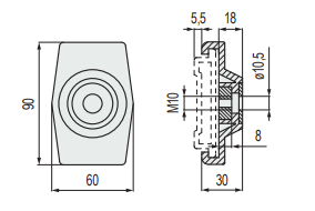 Mordaza para barandilla lateral del Part. 191 - Part. 184