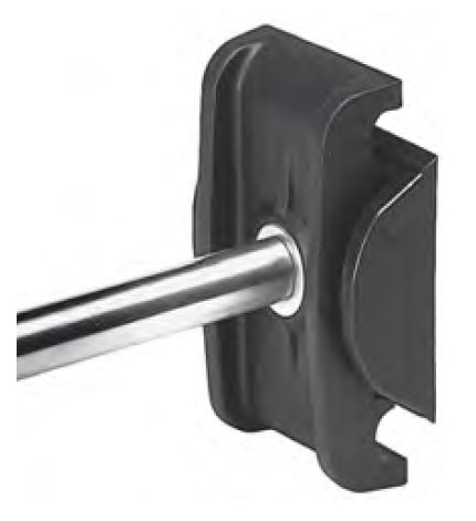 Mordaza para perfil lateral redondo de 12 mm. doble, con varilla inox. de 12 mm. - Part. 071