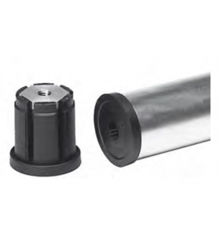 Tapón roscado para tubo redondo (cono en poliamida reforzada), M-8, diámetro ext.: 38 mm.,  grosor tubo: 1,5 mm. - Part. 179