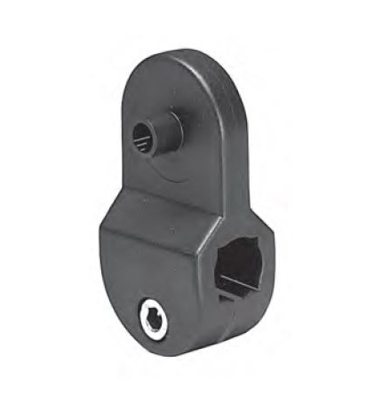 Mordaza reflector, para eje redondo de 12 mm. y cuadrado de 10 mm., tornillería int. inox. - Part. 341C