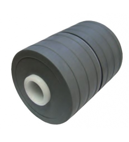 Rulina doble de retorno en dos materiales (con superficie de goma) para eje de 20 mm. - Part. 657