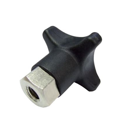 Part.182 - Pomo en poliamida reforzada, con inserto roscado M-8 en acero inoxidable.