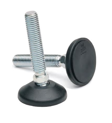 Pie regulable, base: 50 mm. en PA FV, M-10, espárrago en ac. zincado (tipo: 2a), L=55 mm. - Part. 173