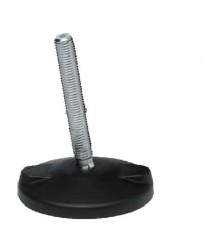 Pie regulable, base: 100 mm. en PA FV, M-16, espárrago en ac. inox. (tipo: 1a), L=100 mm. - Part. 133