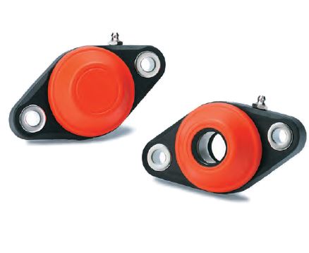 UCFL206C, Soporte abierto, con retén, eje: 30 mm., en PA FV