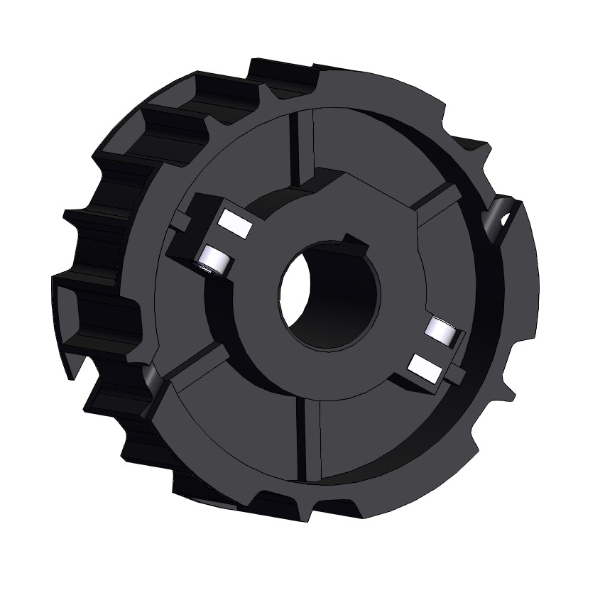 NS815T25R40 Piñón partido cadena ac.inox.recta y curva,Z=25, taladro interior: 40 mm.