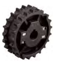 NS831T23R35 Piñón partido de arrastre para cadenas tipo SH(D) de platillo grueso, Z=23, taladro interior 35 mm., inyectado