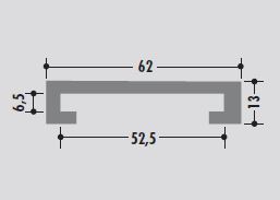 Perfil en C para Pletina 50x6 mm PE1000 Verde