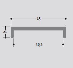 Perfil en U para Tubo de 40 mm PE1000 Verde