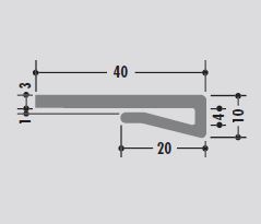 Perfil Pinza de 40 mm PE1000 Verde