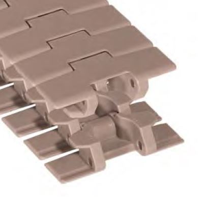 LF882TAB-K1200 - Cadena de charnela curva con tabs en poliacetal LF, ancho de platillo: 304,8 mm., paso: 38,1 mm.