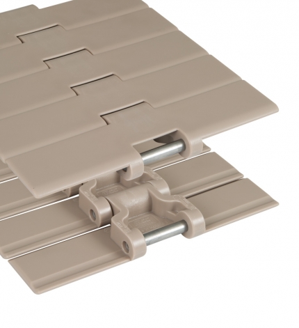 HDS1000XL - Cadena de charnela recta MCC en poliacetal especial XL, bisagra reforzada para altas prestaciones, ancho de platillo: 254 mm., paso: 38,1 mm.,